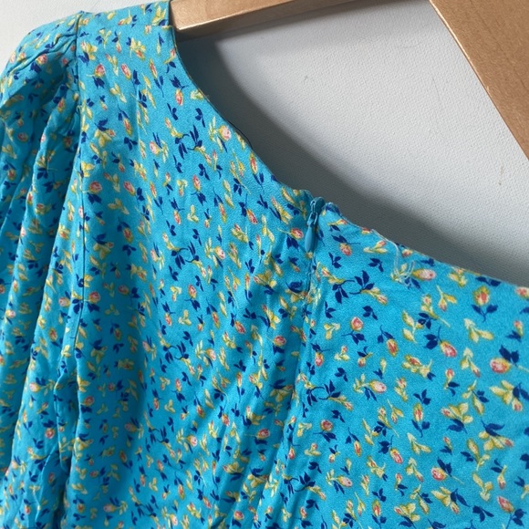 (AA4) AFRM Soni Ditsy Ruched Floral Sweetheart Balloon Sleeves Top, Size XS, NWT - Picture 7 of 9